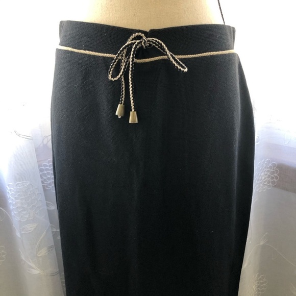 🎄Cafe au lait black maxi skirt  casual tie waist M - Picture 2 of 9